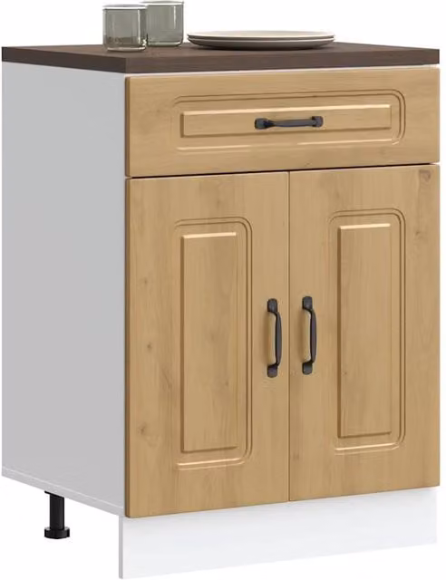 Berkfield Home Kalmar Artisan Oak Kitchen Base Cabinet in Brown