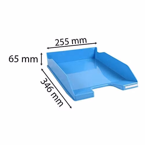 Exacompta Midi Letter Tray Combo in Turquoise Blue Glossy Plastic, A4 – 2