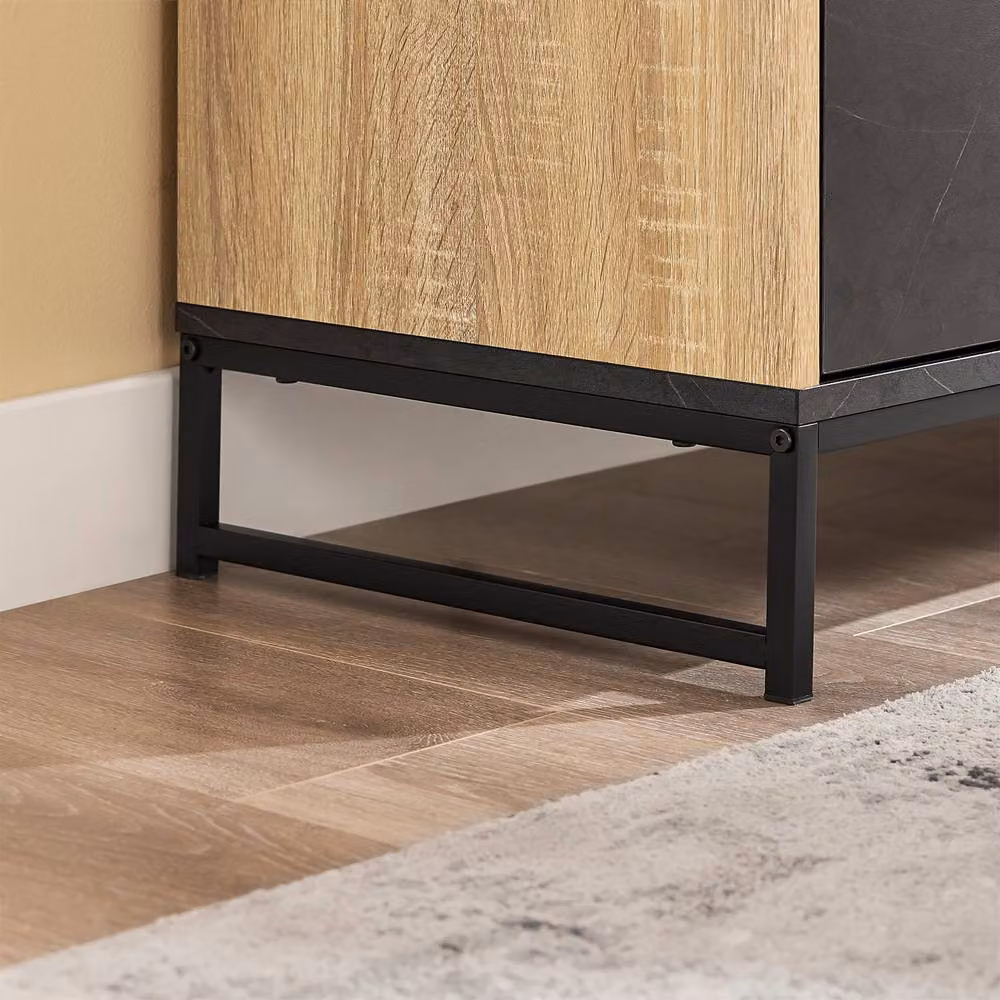SoBuy Modern Space-Saver Kitchen Sideboard in Light Oak and Black with Soft-Close Drawers – 3