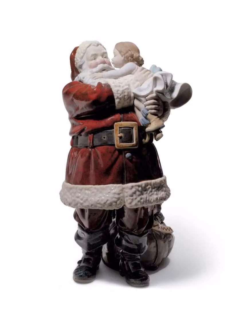 Lladró Santa Ive Been Good Limited Edition Red Porcelain Christmas Sculpture