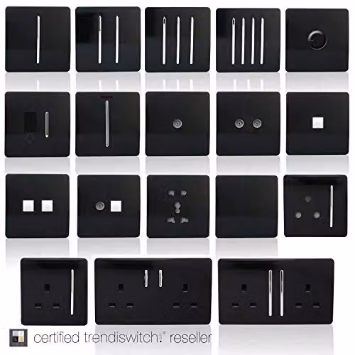 Trendi 45 A Cooker Switch with Plug Socket and Neon Insert, Black – 3
