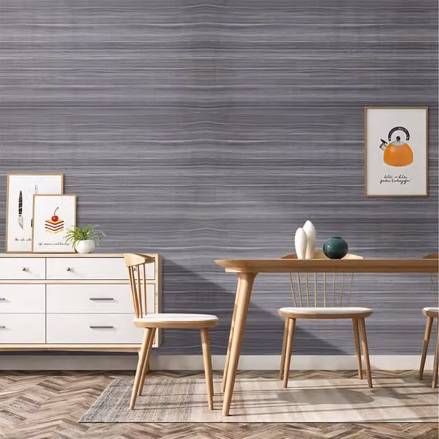 Livingandhome Grey Wood Grain Self-Adhesive Vinyl Plank Flooring