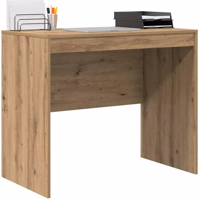 Berkfield Home Modern Writing Desk in Artisan Oak Brown, W/D/H: 90 x 50 x 76 cm – 1