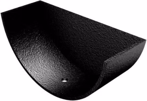 ARP Cast Aluminium Half Round Gutter External Stopend, 114mm, Black