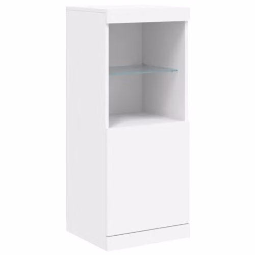vidaXL Modern White Sideboard with Integrated LED Lights, W/D/H: 41 x 37 x 100 cm