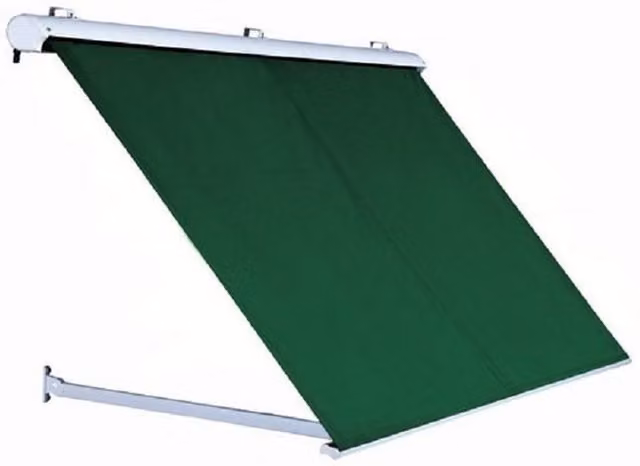 Primrose Green Polyester Drop Arm Window Awning with Half Cassette and Crank Mechanism, Width: 150 cm