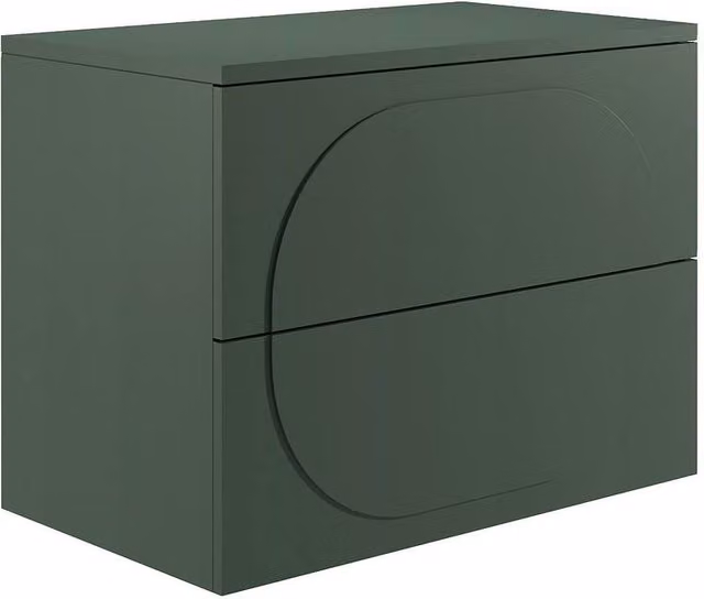 Vente-unique VUTOMA Wall-Mounted Vanity Unit with Shelf, Green, W: 80 cm, D: 46 cm, H: 60 cm