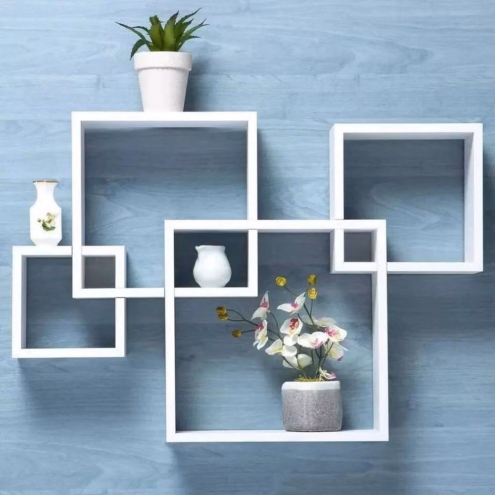 PAWNORA Matt White Floating Wall Mounted Shelves – 2