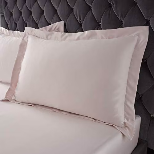 Catherine Lansfield Silky Soft Satin Oxford Pillowcase Pair in Pink – 1