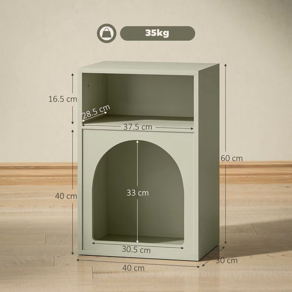 Wyld Haus Nimayo Green Bedside Table with 2 Open Compartments, W/D/H: 40 x 30 x 60 cm – 3