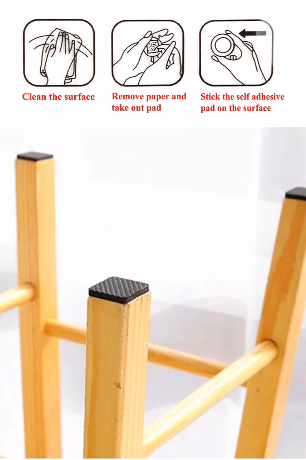 Neel Blue Black Square Furniture Foam Pads for Table and Chair Legs, 45 x 45 mm – 3