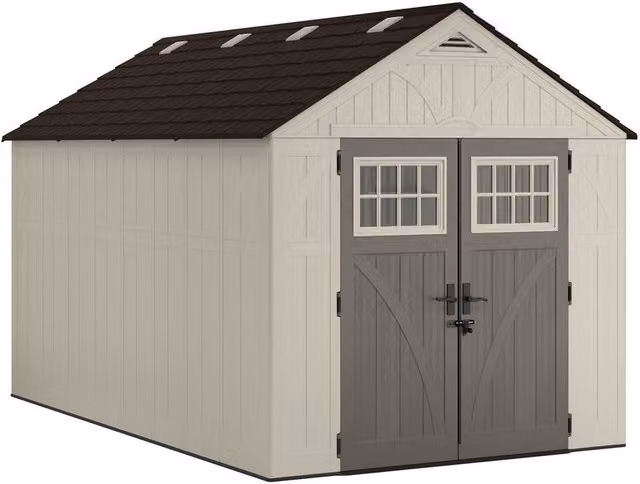Rowlinsons Tremont Resin Shed in Beige, L403 x W255 x H262 cm