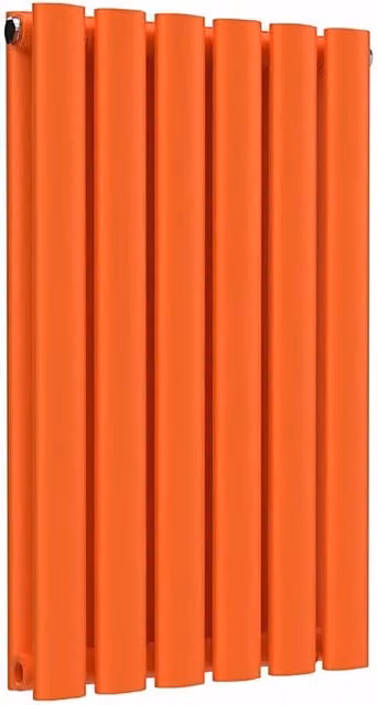 Lux Heat Oval Horizontal Double Steel Radiator in Sunburst Orange, W: 60.0 cm, H: 36.0 cm