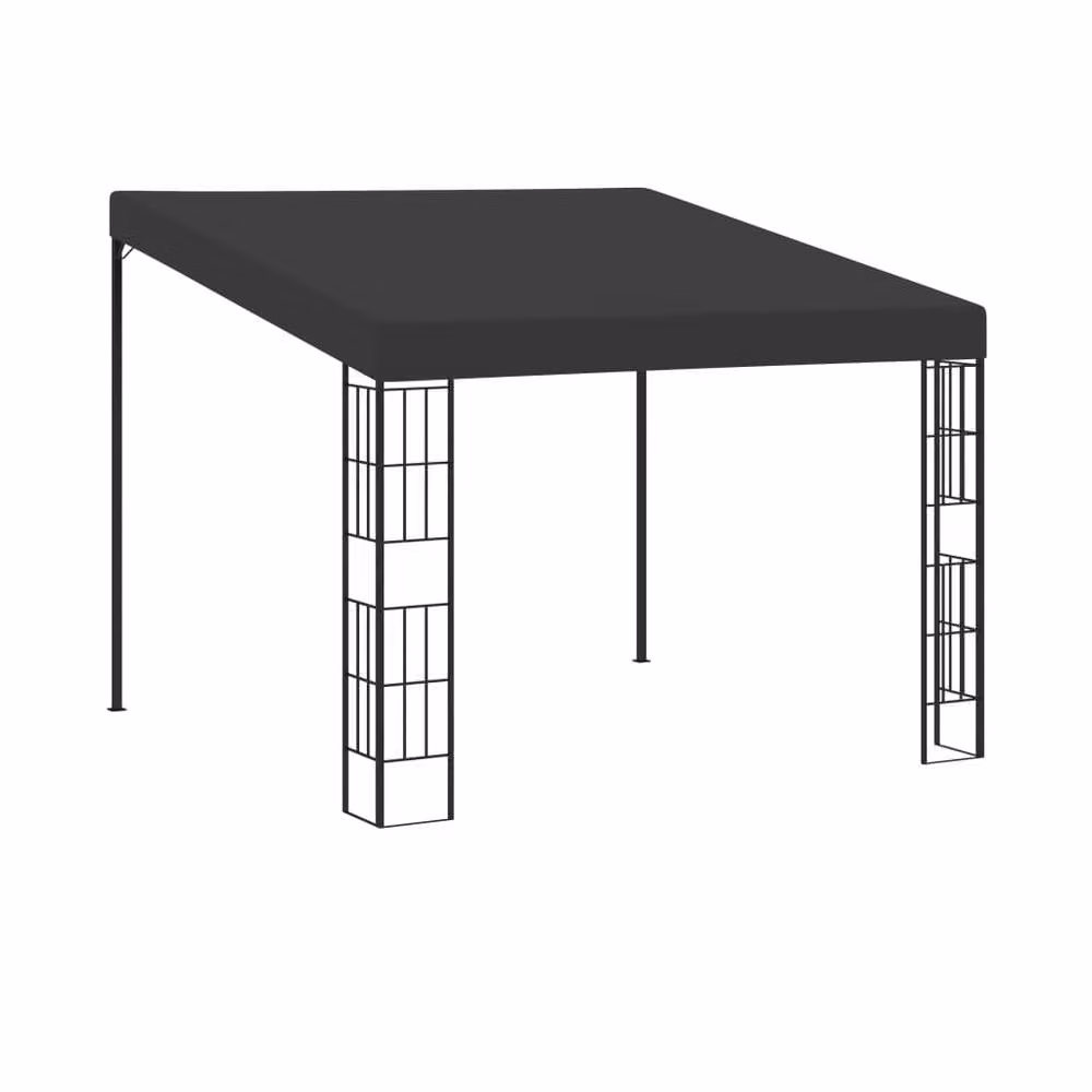 Berkfield Home Wall-mounted Lean-to Gazebo in Anthracite and Black, W: 300 cm x D: 300 cm x H: 205 cm – 2
