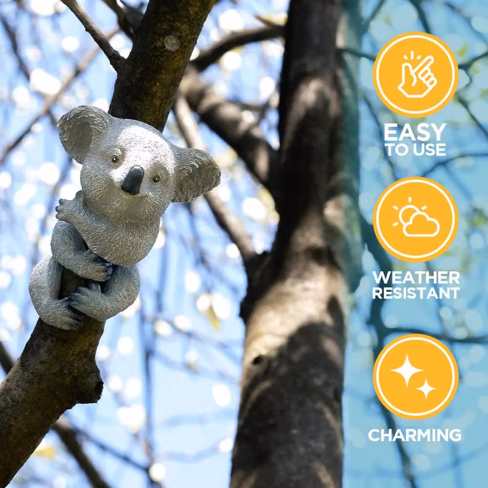 Marco Paul Tree Peeker Hugger Koala Bear Statue in Grey Resin – 7