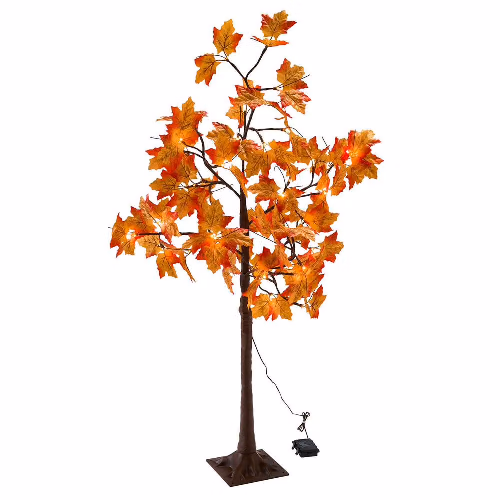 Gainsborough 1.2m Orange LED Outdoor Maple Tree with Warm White Lights and Ground Spike – 2