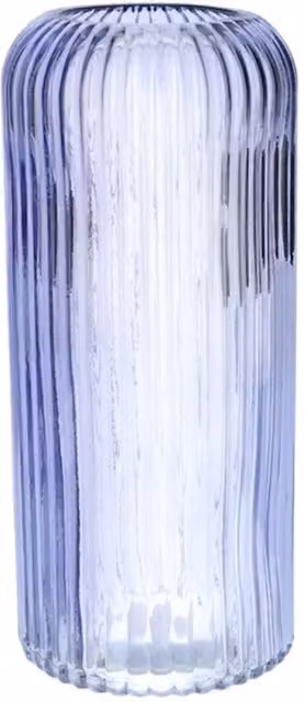 Kingsbury Gifts Modern Ribbed Glass Cylinder Flower Vase in Lavender Blue and Purple