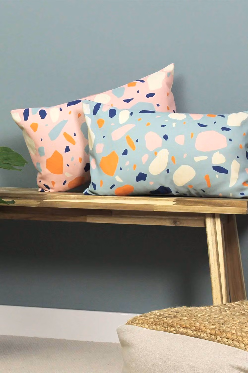 Furn Terra Abstract Graphic Rectangular Cushion in Blue and Turquoise with Removable Washable Polyester Cover – 4