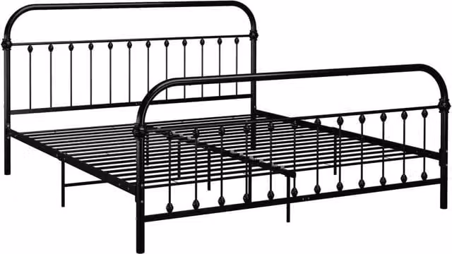 Berkfield Home Black Metal Super King Bed Frame W: 180 cm, D: 200 cm – 1