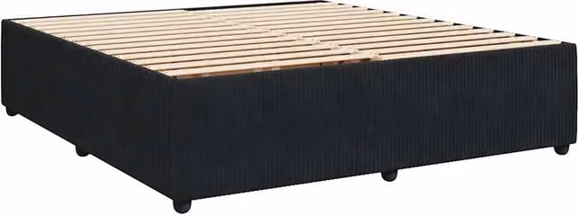 Berkfield Home Soft Velvet Bed Frame in Black, Super King Size, W/D/H: 180 x 200 cm