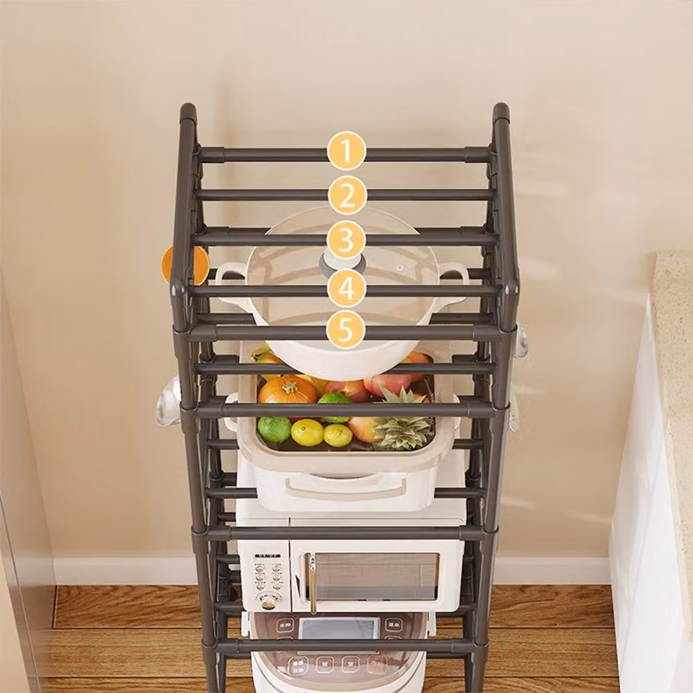 Kelvenix 6-Tier Storage Rack Shelving Unit with Wheels in Black – 2