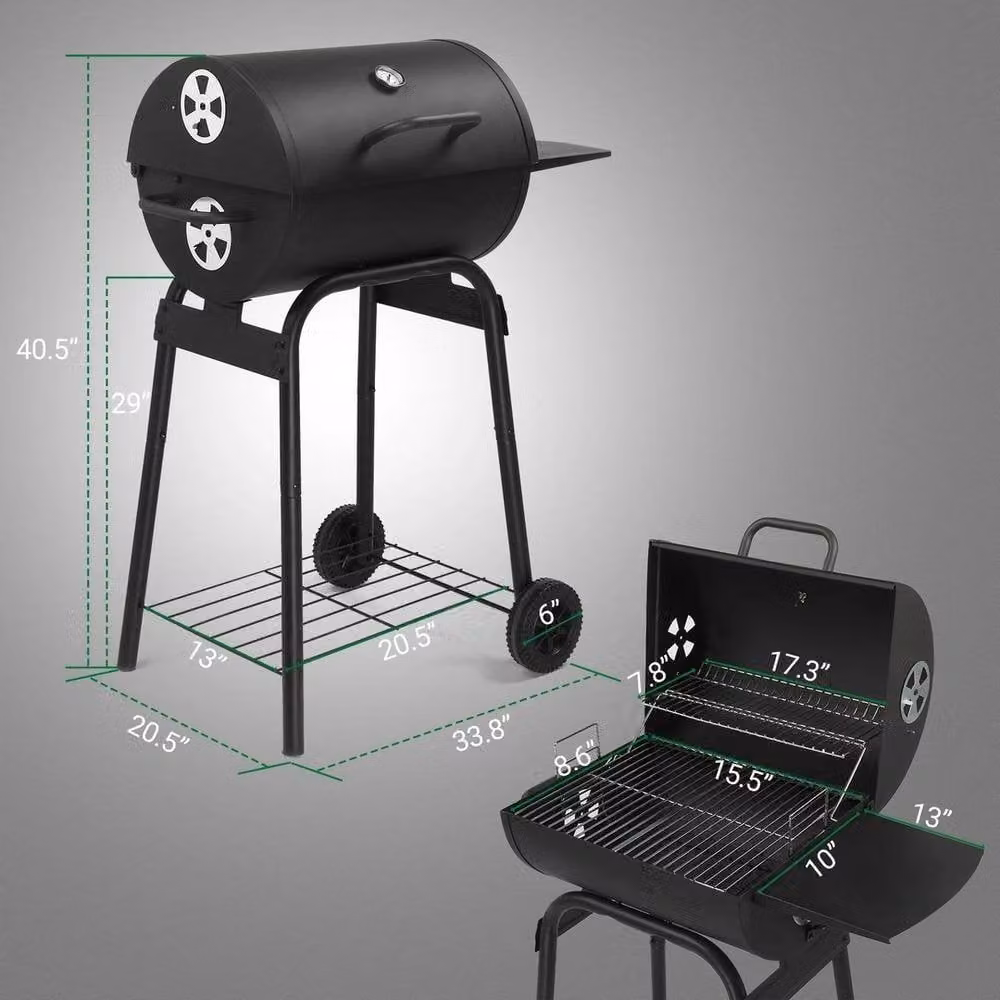 Kelvenix 41-Inch Offset Charcoal BBQ Smoker and Barbecue in Black – 2