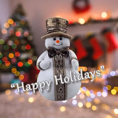 VFM e-Store Christmas Snowman Decoration in White and Gold, H 39 cm x W 20 cm – 4