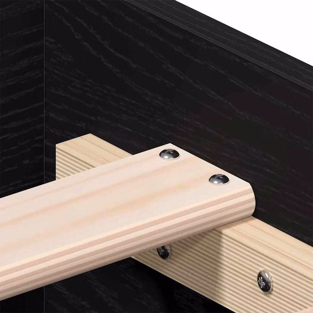 Berkfield Home Modern Bed Frame with Drawers in Black Oak, W/D/H: 140 x 190 cm – 4