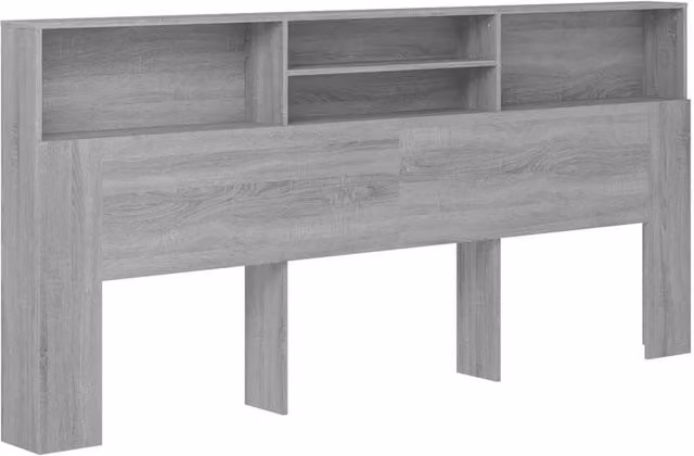 Berkfield Home Modern Wall-Mounted Headboard Cabinet in Grey Sonoma, W: 220 cm, D: 19 cm, H: 103.5 cm