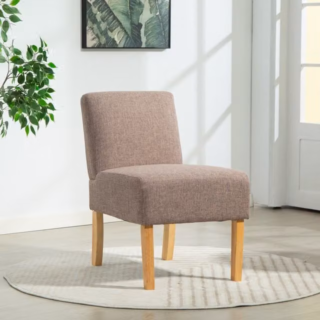 Artemis Home Selina Modern Fabric Armless Accent Chair in Brown