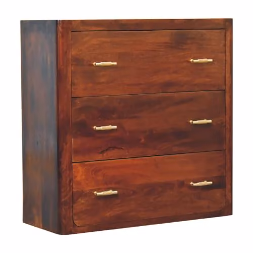 Adorable Lifestyle Luca Mid-Century Mango Wood Chest of Drawers in Brown and Gold – 2