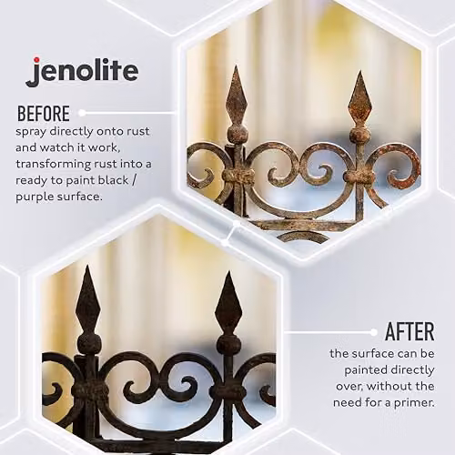 JENOLITE Rust Converter Liquid Trigger Spray, 1 l, Water-Based Corrosion Inhibitor and Metal Treatment for Cars – 4