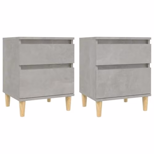 vidaXL Set of 2 Bedside Cabinets in Concrete Grey, W/D/H: 40 x 35 x 50 cm