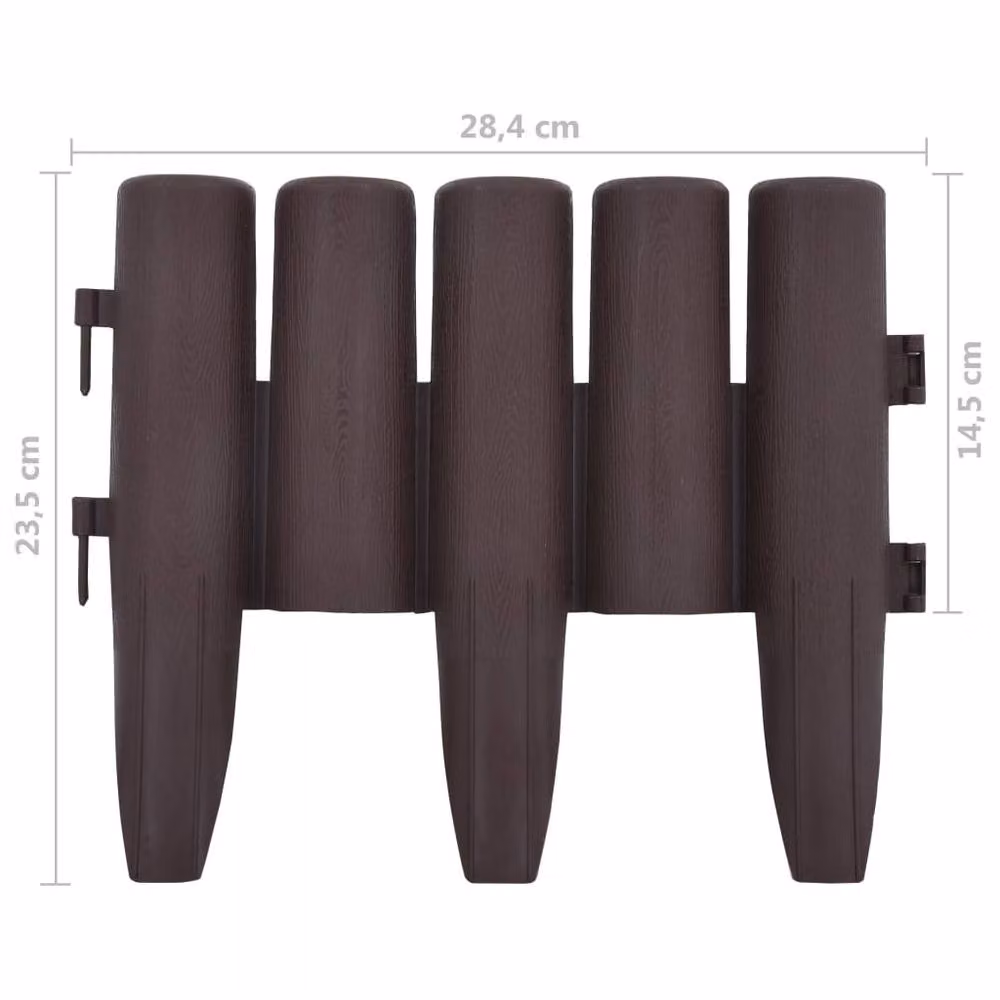 Berkfield Home Brown Plastic Lawn Edging, 36 Pieces, 10 m – 7