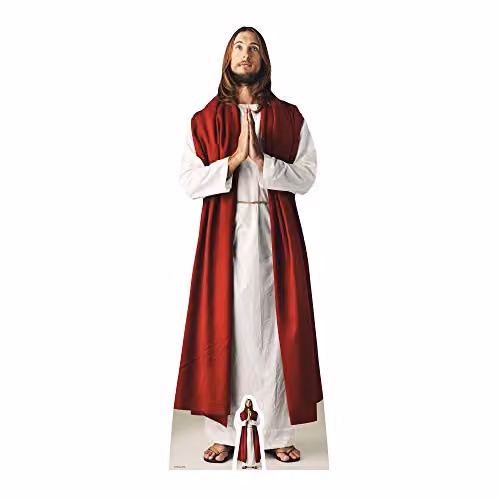 Star Cutouts Lifesize Jesus Christ Cardboard Cutout with Mini Cutout, Multi-Colour, H 187 x W 67 x D 187 cm