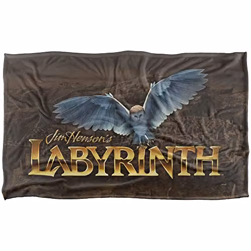 LOGOVISION Labyrinth Owl Logo Maze Super Soft Fleece Throw Blanket, Multicolour, W: 91 cm, D: 147 cm