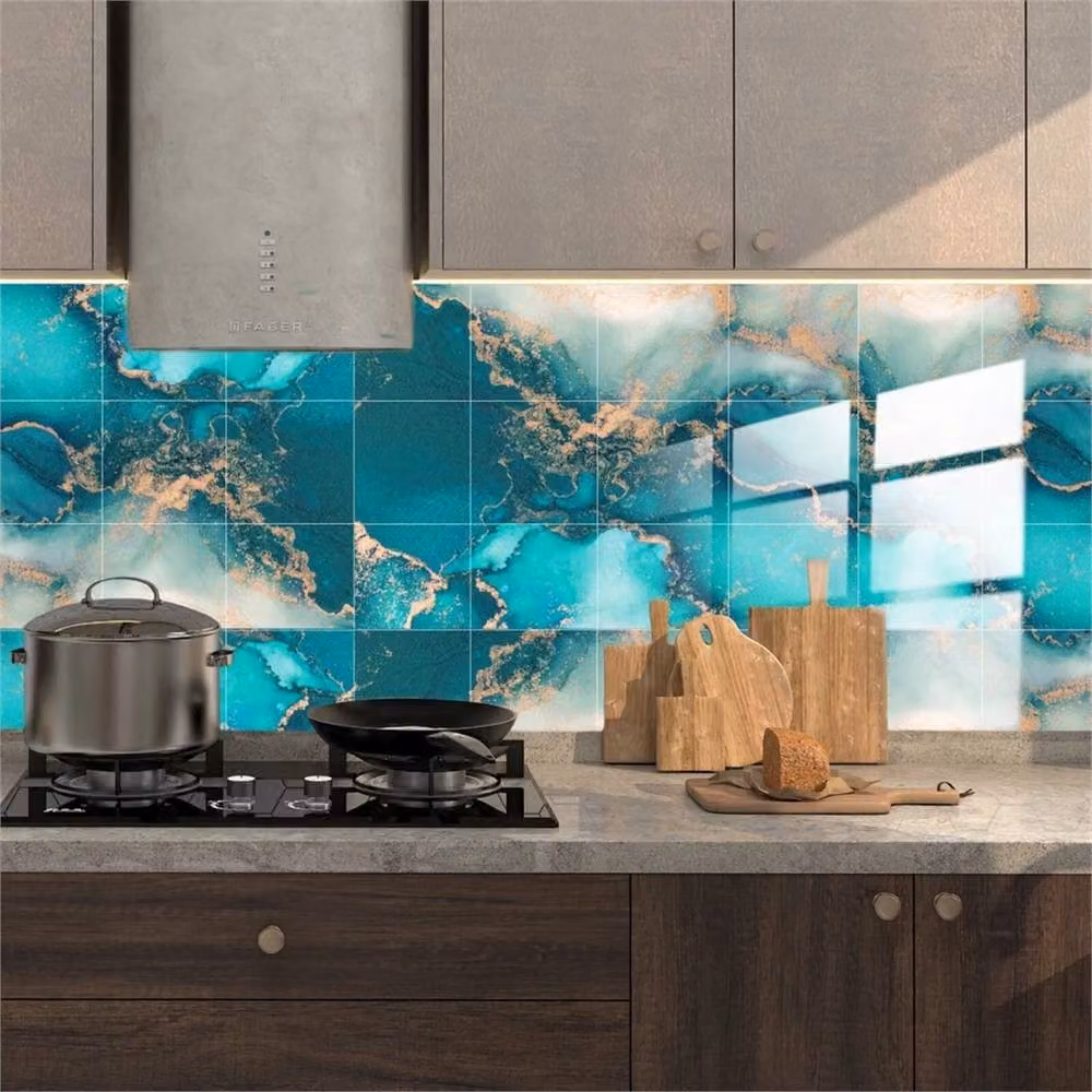 PAWNORA Ocean Blue Marble Tile Stickers, 24 Pack – 4