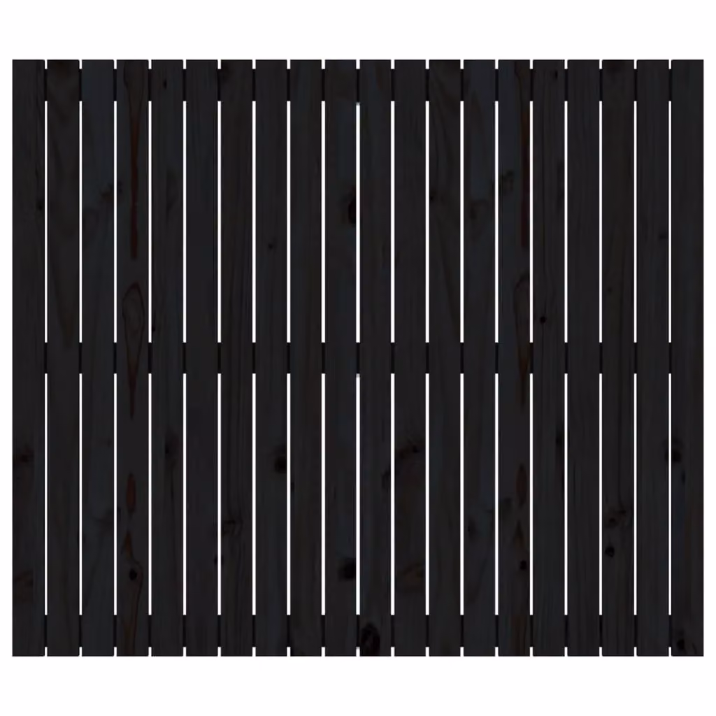 Berkfield Home Black Rustic Solid Pine Wall Mount Headboard W: 127.5 cm, D: 3 cm, H: 110 cm – 3