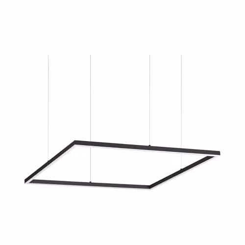 Ideal Lux Oracle Slim D70 Square Black Suspended LED Pendant Light 3000K 41W