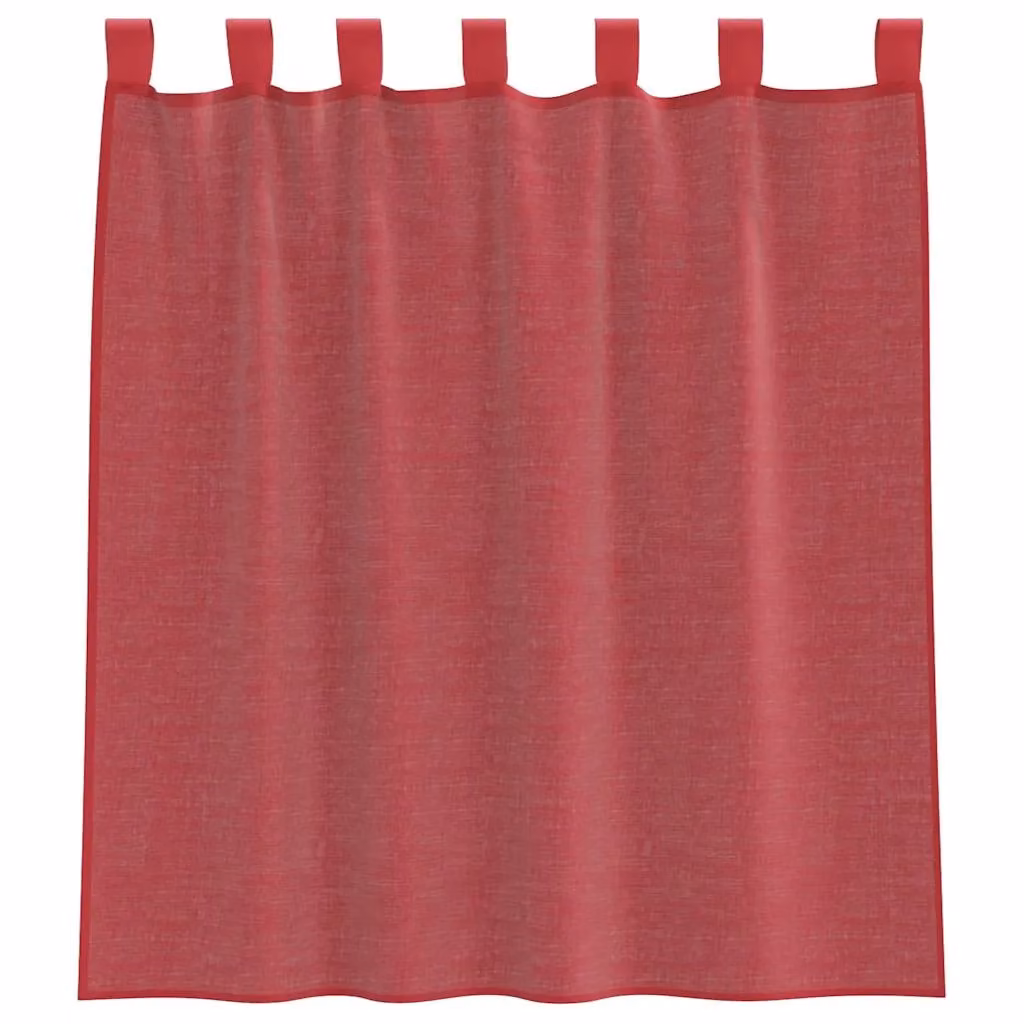 Berkfield Home Wine Red Transparent Voile Fabric Curtains with Rod Pockets, 2 Pack – 3