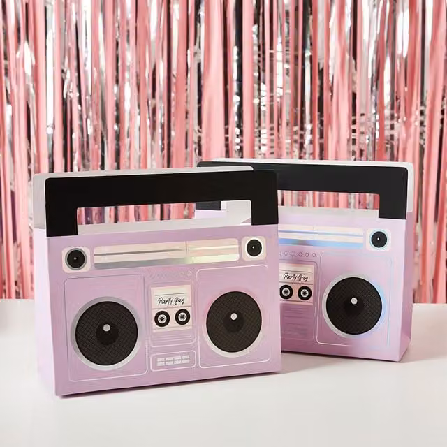 Club Green Boombox Card Party Bags, Pack of 5, Multicolour Paper Bags