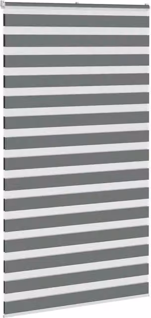 Berkfield Home Elegant Zebra Blind in Dark Grey, W: 125 cm, H: 200 cm