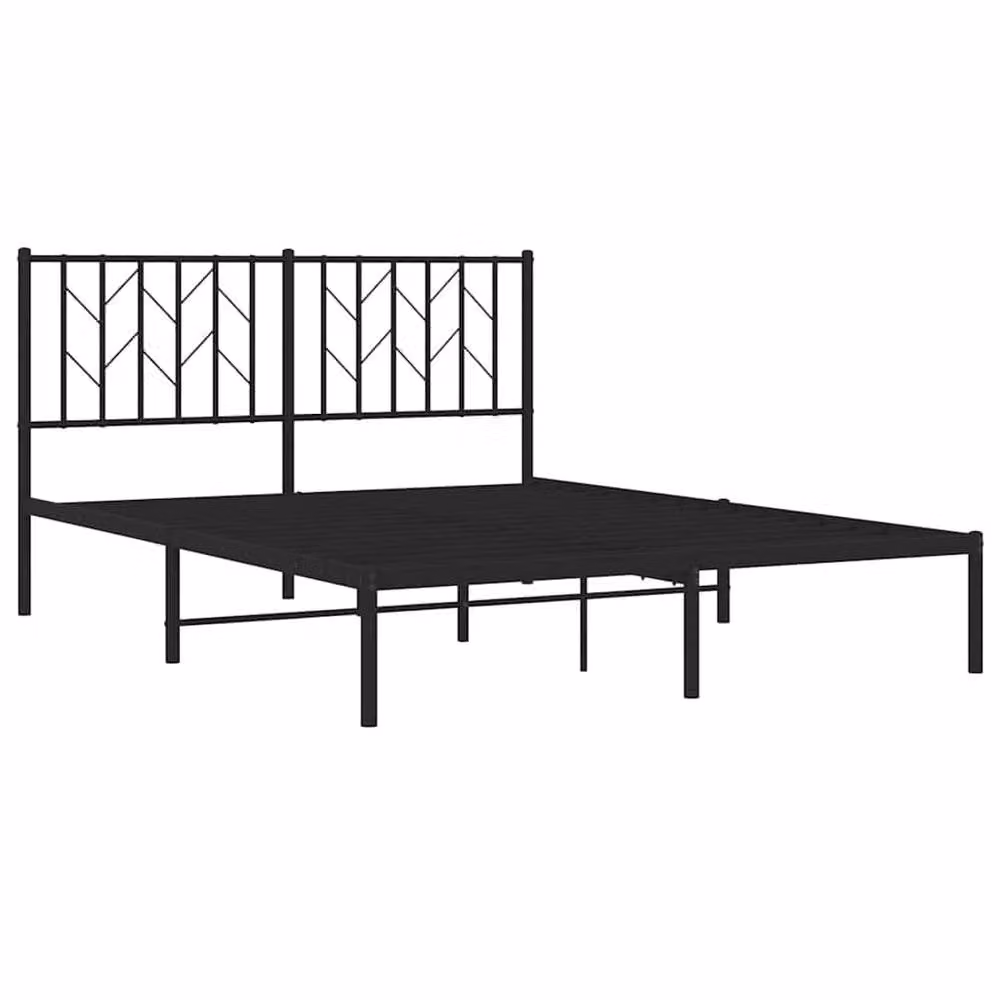 Berkfield Home Metal Bed Frame with Headboard in Black, W/D/H: 140 x 190 cm – 3
