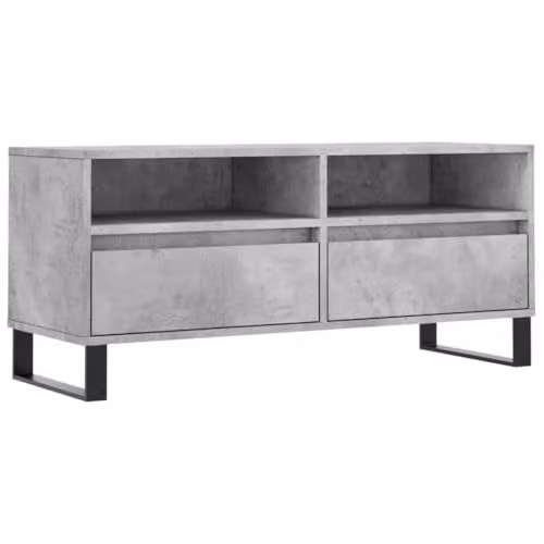 vidaXL Industrial TV Cabinet in Grey with Media Compartments, W/D/H: 100 x 44.5 x 44.5 cm – 1