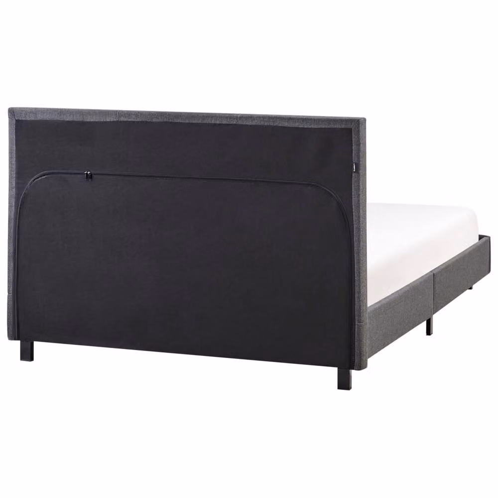 Wyld and Coco Grey Upholstered Slatted Small Double Bed Frame W/D/H: 122 x 120 x 94 cm – 4