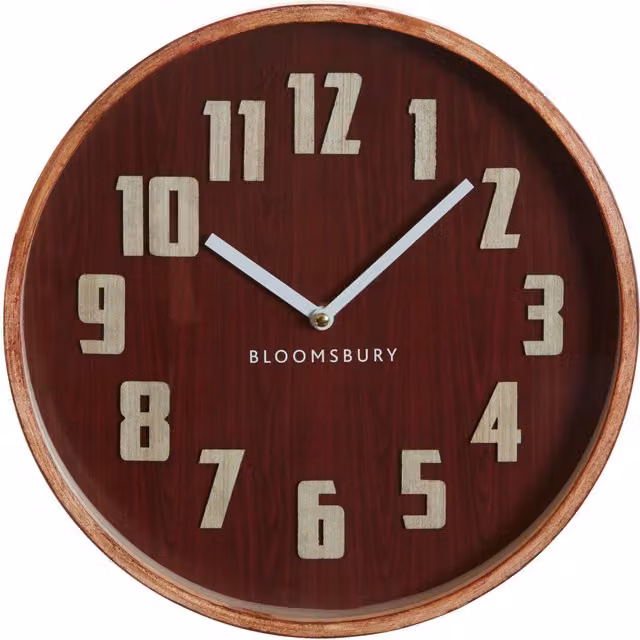 Orsina Retro Round Analog Wall Clock in Red and White, Diameter: 30 cm – 1