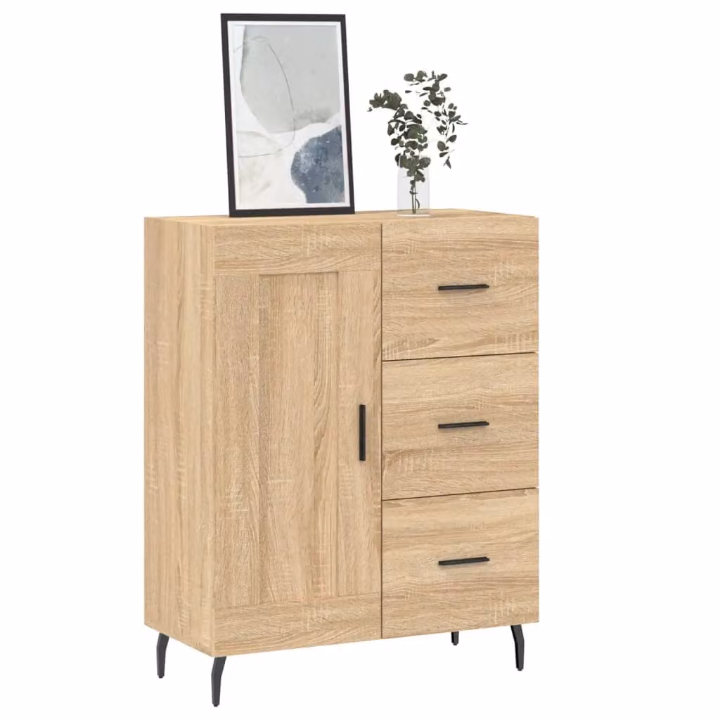 Berkfield Home Sonoma Oak Sideboard in Brown, W/D/H: 69.5 x 34 x 90 cm – 2
