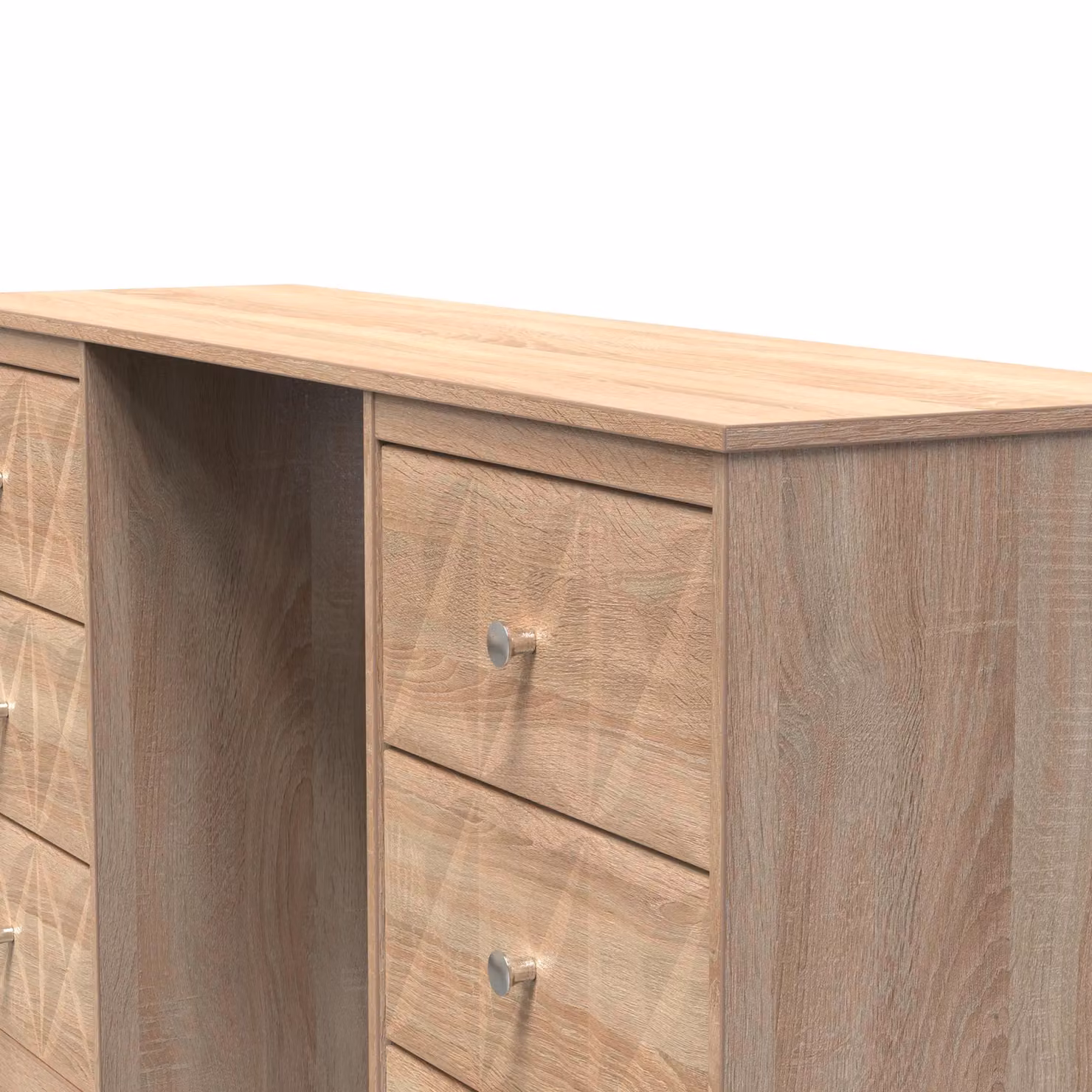 2 U Memphis Ready Assembled 6 Drawer Kneehole Desk in Light Oak – 3