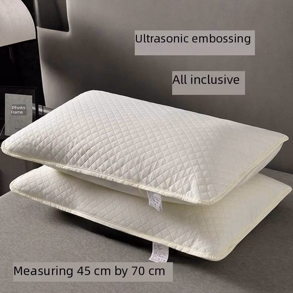 VOGREX Zipped Quilted Anti Allergy Pillow Protectors, White, W: 74 cm, D: 48 cm – 2