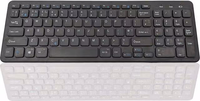 Accuratus ECO Step One Wireless Bluetooth and RF Keyboard in Duck Egg Blue and Black